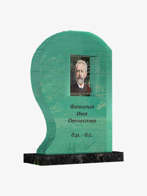 Памятник из наборного стекла, фасонный